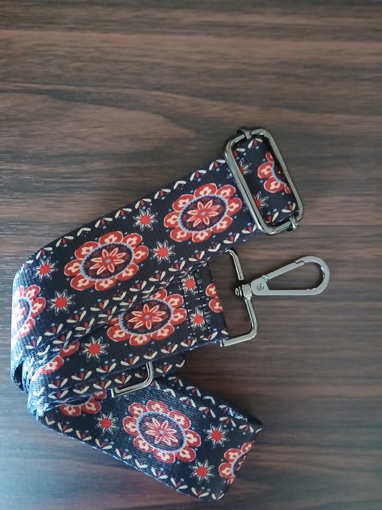 no branded Accessories - Floral Embroidered Crossbody Strap in Navy and Red NWOT!!